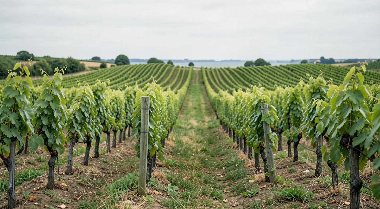 Rangs de vigne dans le vignoble nantais